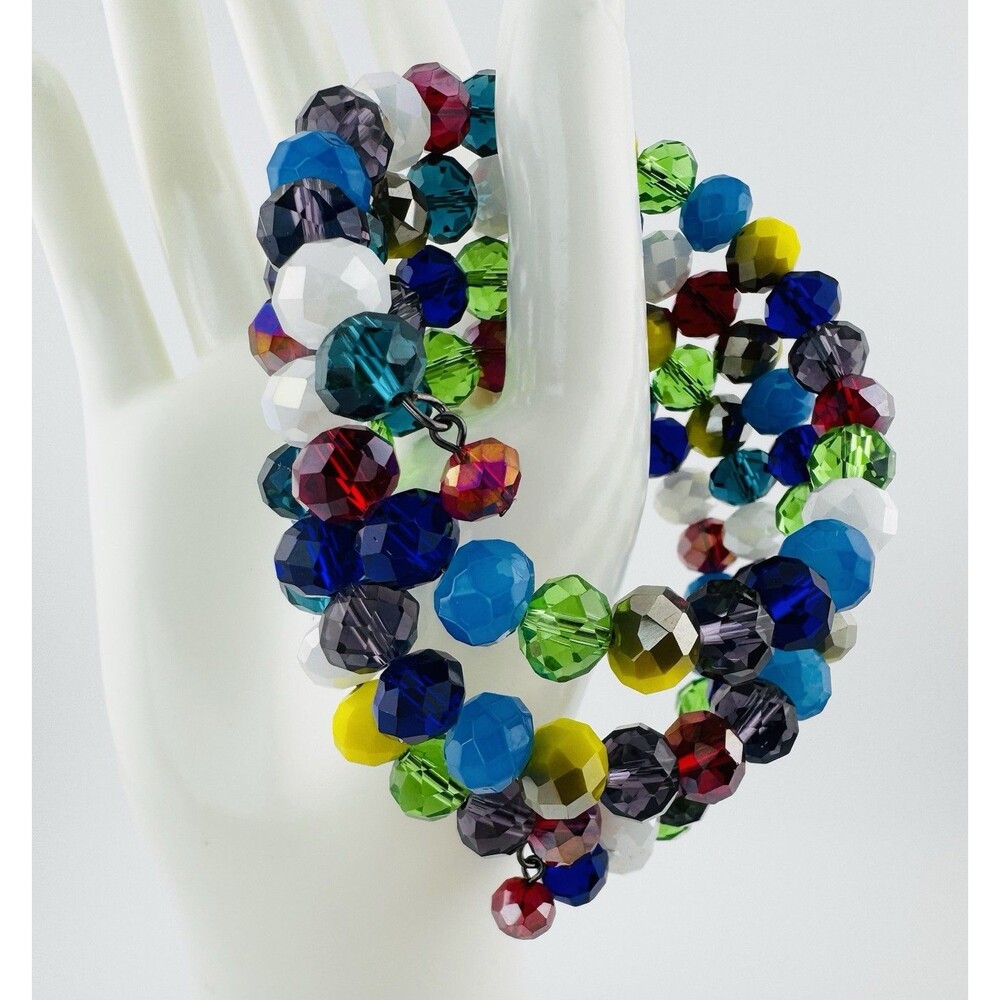 Linea By Louis Dell’ Olio Jac’s Garden Coil Wrap Bracelet Faceted Glass Bead
